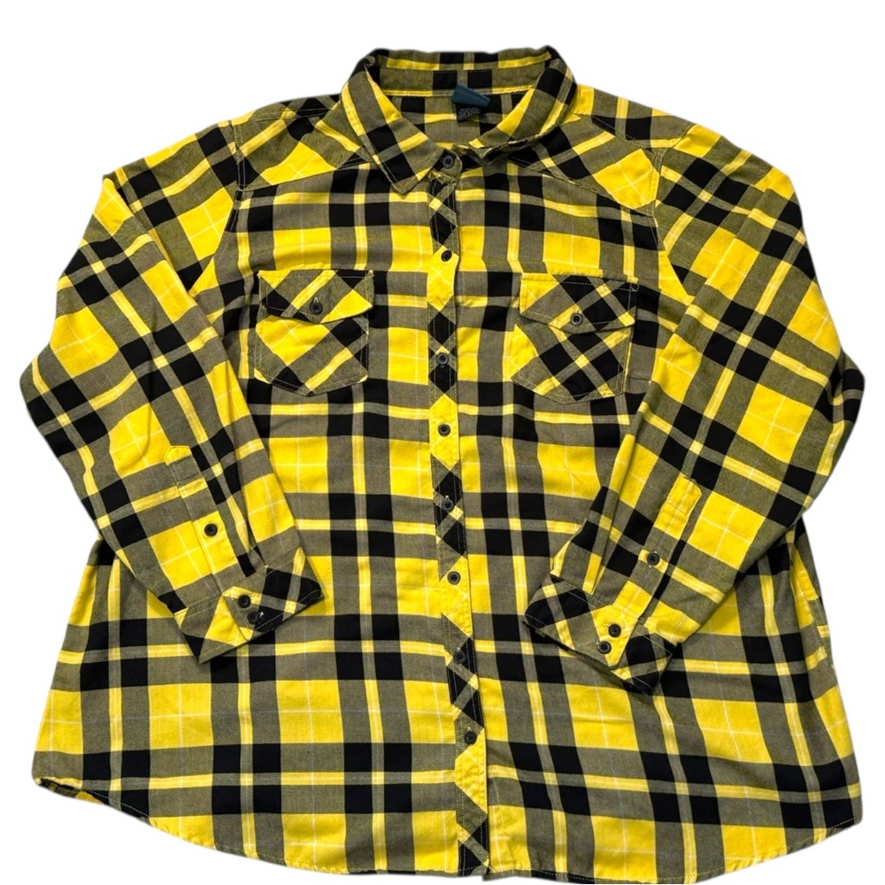 Harry Potter Hufflepuff Yellow‎ and Black Plaid Shirt Size 3 - Picture 2 of 7